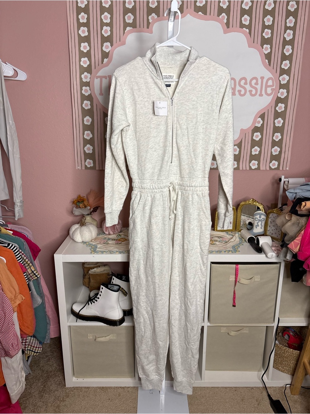 NWT American Eagle Fleece Jogger Jumpsuit this feels seriously lived in